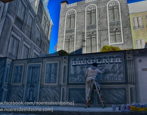 Ya van tomando forma los murales de la Plaza de la Constitución del Ayuntamiento de Elda