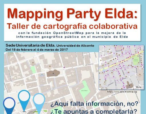 Mapping Party Elda: Mejoremos la información cartográfica de Elda entre todos