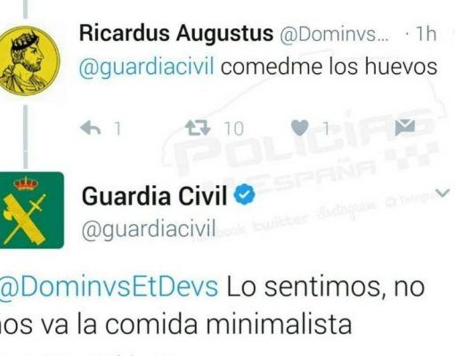 El ‘zasca’ de la Guardia Civil al tuitero que les soltó «comedme los huevos»