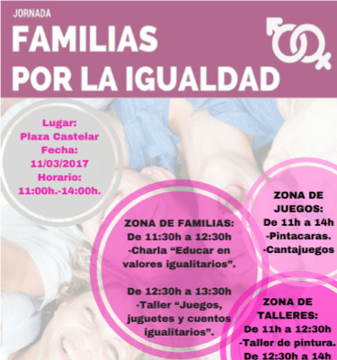 El Ayuntamiento organiza la primera jornada de “Familias por la Igualdad” con actividades para toda la familia