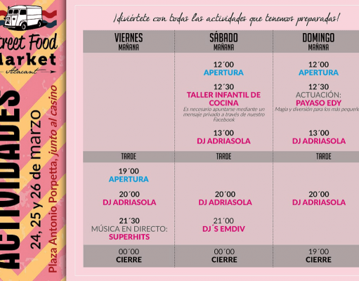 Actividades de la feria gastronómica Street Food Market Elda