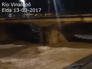 El río Vinalopó anoche por Elda. VÍDEO -13.03.2017.