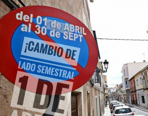 El sábado 1 de abril, cambio semestral de aparcamiento en Elda