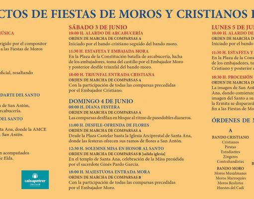 GUIÓN DE ACTOS DE FIESTAS DE MOROS Y CRISTIANOS DE ELDA 2017