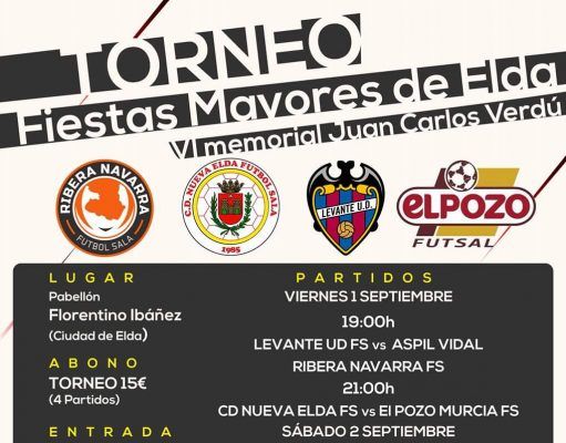 El Torneo de fútbol sala “Fiestas Mayores” se celebrará en Elda este fin de semana