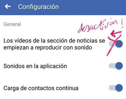 Desactiva el sonido automático en los vídeos de las noticias de Facebook