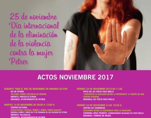 Actividades en torno al 25 Noviembre en Petrer