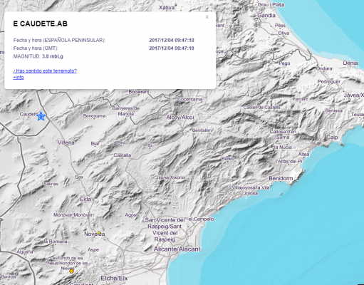 Un terremoto de 4 grados se deja sentir en Elda – Petrer, el epicentro está localizado cerca de Caudete