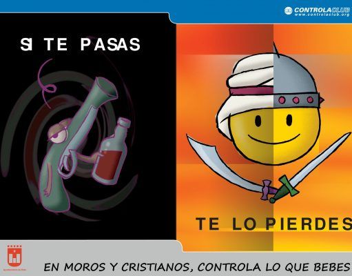 “Si te pasas, te lo pierdes” El Ayuntamiento de Elda activa una campaña de prevención del consumo de alcohol y drogas entre adolescentes en Moros y Cristianos