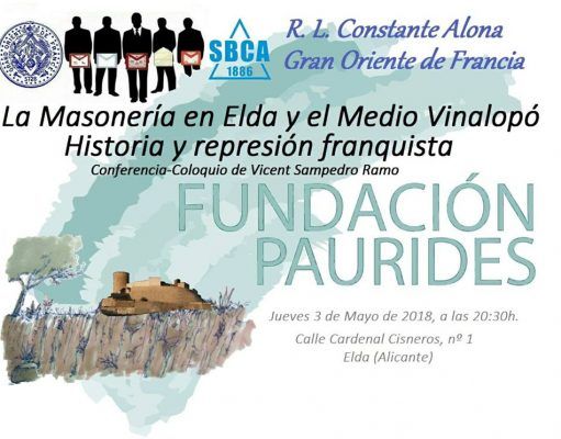 Elda recupera su pasado masónico – Conferencia en Paurides por el historiador Vicent Sampedro