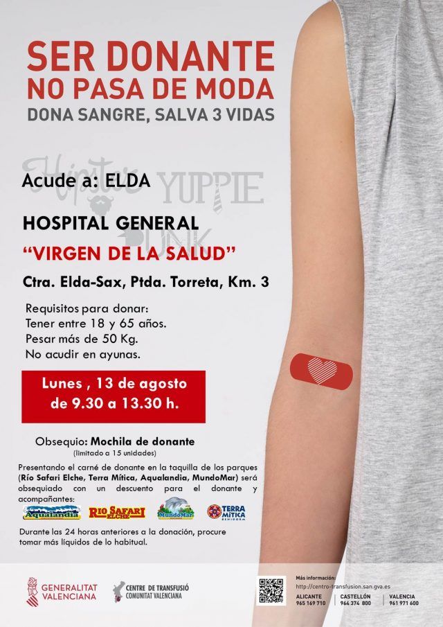 Donación sangre en Elda 13-08-2018
