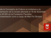 Presentación de la 61ª edición de la revista Alborada, miércoles 19 de diciembre a las 20:30h, en la Fundación Paurides Presentación Revista Alborada 2018