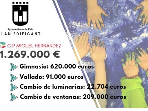 Mejoras en el Colegio Miguel Hernández, nuevo gimnasio, nuevos accesos, vallado, luminarias, ventanas… con el Plan Edificant