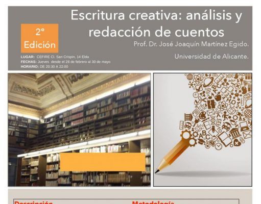 La II Edición del Taller de Escritura Creativa comenzará el próximo 28 de febrero taller escritura creativa Elda