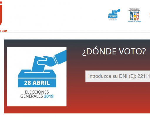 El Ayuntamiento de Elda, pone en marcha un buscador en la web municipal, para que los ciudadanos consulten la ubicación de su colegio electoral ¿Dónde Voto?