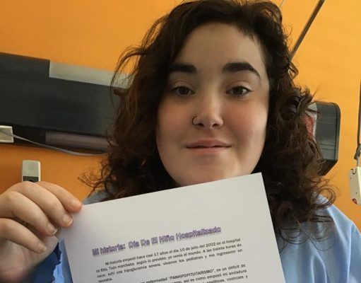 Carta de agradecimiento de una joven, al Servicio de Pediatría del Hospital General Universitario de Elda