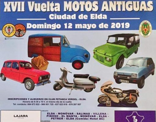 La XVII Vuelta de vehículos clásicos ciudad de Elda llega al municipio el próximo 12 de mayo vehículos antiguos Elda