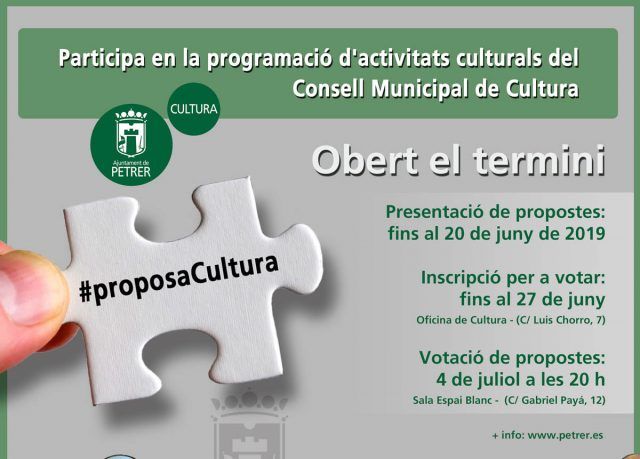 Proposa Cultura Petrer 2019