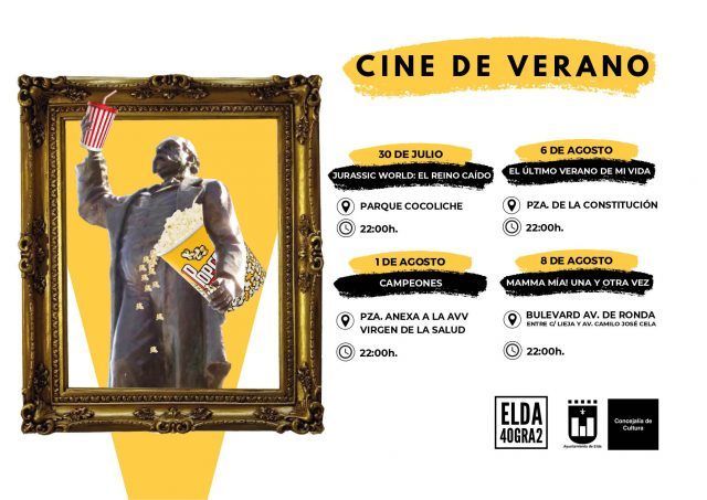 El cine de verano regresa a Elda durante los meses de julio y agosto