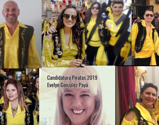 Evelyn González Payá (hija de Karlas), se presenta como candidata a la presidencia de la Comparsa de Piratas de Elda Evelyn González Payá, hija del Karlas