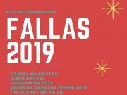 Presentación de las Fallas de Elda 2019 y pregonero/a, sábado 31 de agosto, 20:30h en los Salones Princesa Presentación de las Fallas de Elda 2019