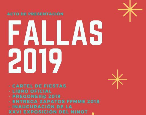 Presentación de las Fallas de Elda 2019 y pregonero/a, sábado 31 de agosto, 20:30h en los Salones Princesa Presentación de las Fallas de Elda 2019
