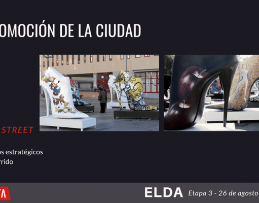 Elda promocionará la ciudad durante la Vuelta Ciclista con 12 zapatos de la exposición Shoe Street Art La Vuelta 2019 Elda