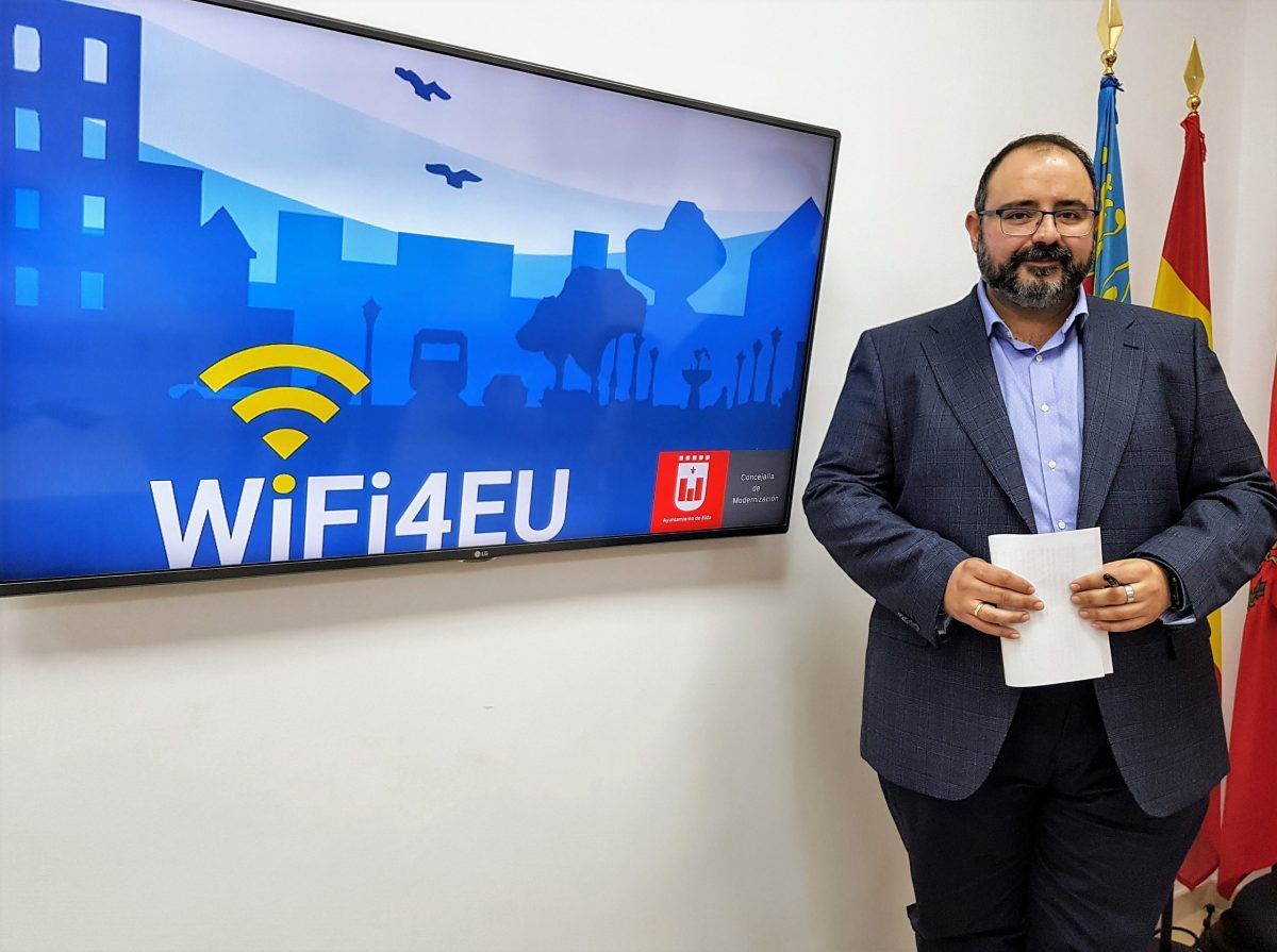 Jesús Sellés, ha informado hoy que Elda es una de las ciudades españolas que ha sido incluida en el programa WiFi4EU