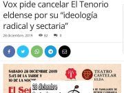 Vox pide cancelar El Tenorio eldense por su “ideología radical y sectaria” – ¡Santos Inocentes!