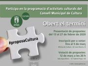 Convocada la séptima edición de Proposa Cultura, para decidir, desde la participación de vecinos y colectivos, acciones en el ámbito de la cultura