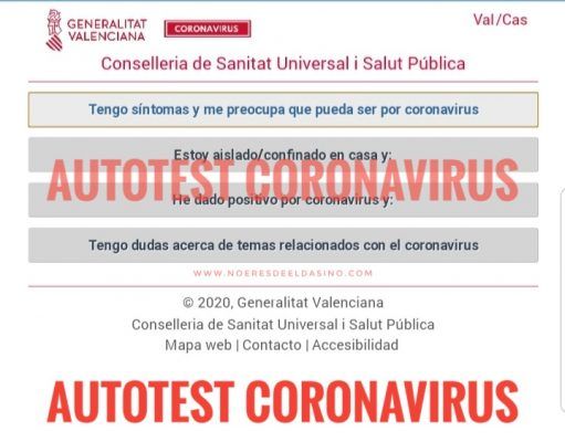 «AUTOTEST» de Coronavirus para ciudadanos – Conselleria de Sanidad Universal