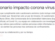 La Generalitat lanza un cuestionario sobre el coronavirus para elaborar un estudio para estimar cuántas personas están infectadas (o no) Cuestionario impacto coronavirus