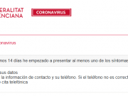 Sanidad habilita una web, para solicitar cita, si presentas síntomas clínicos compatibles con infección por coronavirus Registro Coronavirus Comunitat Valenciana