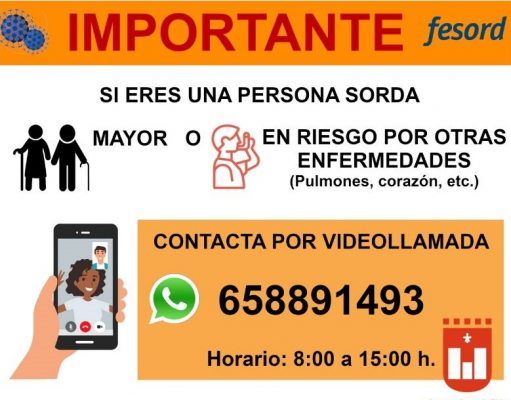 El Ayuntamiento de Elda ofrece asistencia por videollamada a las personas sordas mayores o en riesgo ante el coronavirus por otras enfermedades Videollamadas para personas sordas Elda