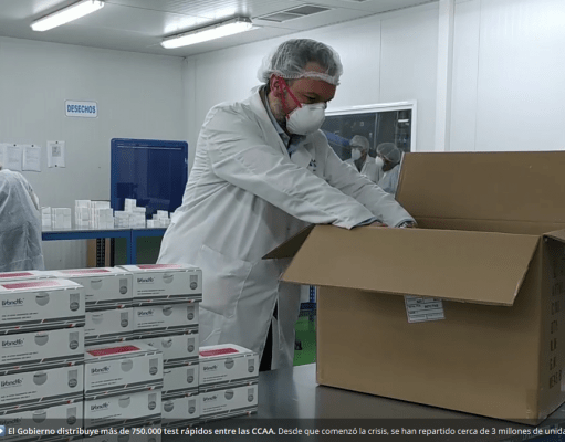 El Gobierno distribuye más de 750.000 test rápidos de detección de anticuerpos entre las CCAA tests rápidos coronavirus