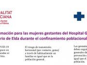 Protocolo de acompañamiento en pacientes ingresadas a cargo del servicio de obstetricia y ginecología. Información para las mujeres gestantes del Hospital G. U. de Elda durante el confinamiento poblacional ( Covid-19)