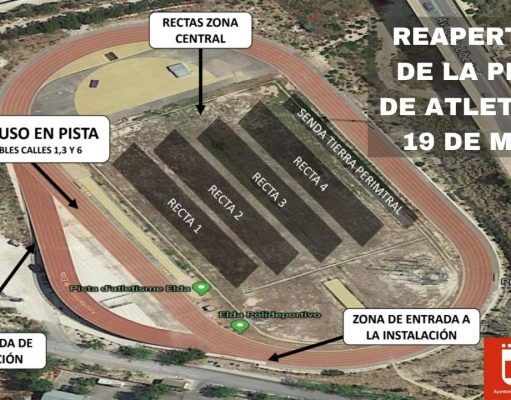 El Ayuntamiento de Elda reabrirá el próximo martes la Pista de Atletismo con unas estrictas medidas de seguridad y restricciones de horario y aforo