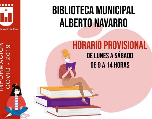 La Biblioteca Municipal Alberto Navarro, ha reabierto hoy, con medidas restrictivas para garantizar la seguridad del personal y de los usuarios Biblioteca Municipal Alberto Navarro Elda