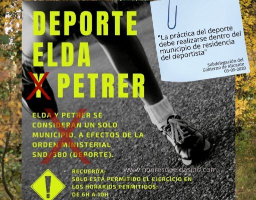 Subdelegación del Gobierno informa que Elda y Petrer no constituyen una conurbación a efectos de prácticas deportivas Elda y Petrer no son conurbación para el deporte