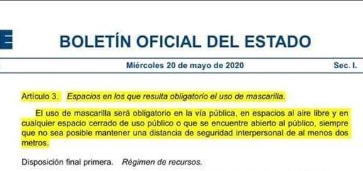 Desde el jueves 21 de mayo, mascarillas obligatorias en espacios públicos. mascarillas obligatorias en espacios públicos