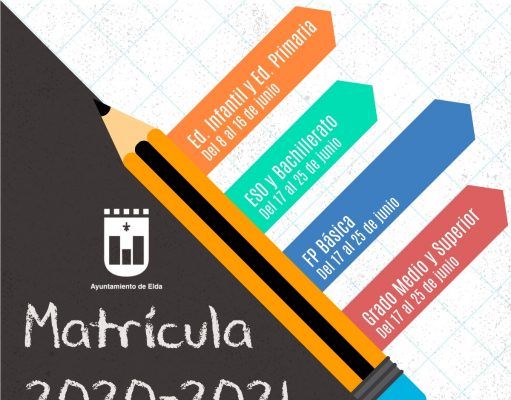 Educación fija los plazos de admisión para los alumnos y alumnas que cambien de centro o se escolaricen por primera vez Matriculación Elda 20-21