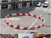 Una glorieta nueva en Elda, en la intersección de la calle La Cruz con la avenida de Las Olimpiadas.