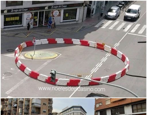 Una glorieta nueva en Elda, en la intersección de la calle La Cruz con la avenida de Las Olimpiadas.