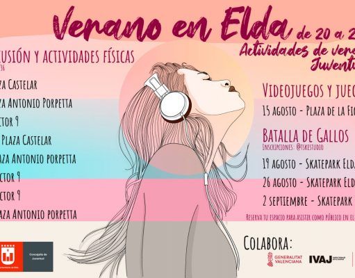 El Ayuntamiento organiza ‘Verano en Elda’ con un amplio programa de actividades de ocio cultural y alternativo infantil y juvenil.
