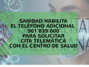 Sanidad habilita el teléfono adicional 961 839 000 para solicitar cita telemática con el centro de salud – Comunitat Valenciana Sanidad habilita el teléfono adicional 961 839 000 para solicitar cita telemática con el centro de salud