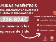 El Plan Resistir incluye 1,2 millones de euros en ayudas directas para pymes y autónomos de Elda Plan Resistir, que incluye las Ayudas Paréntesis