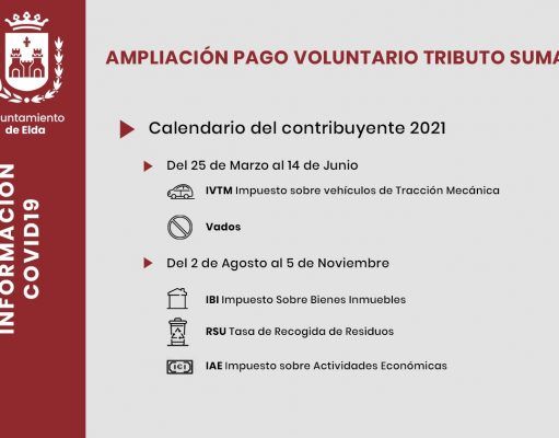 Ampliados los plazos de pago de los impuestos y tributos municipales gestionados por Suma Impuestos y tributos municipales gestionados por Suma