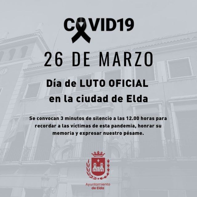 El Ayuntamiento de Elda decreta el próximo viernes día de luto oficial