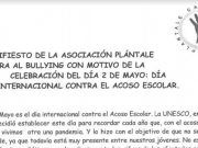 El pleno municipal de Petrer muestra su rechazo al acoso escolar con la lectura del manifiesto de la asociación “Plántale cara al bullying” Este domingo 2 de mayo se conmemora el Día Internacional contra el acoso escolar