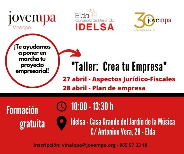 Talleres 'Crea tu empresa' puesto en marcha por Idelsa y Jovempa